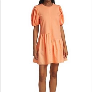 English Factory size XS NWT
Puff-Shoulder Mixed Media Minidress